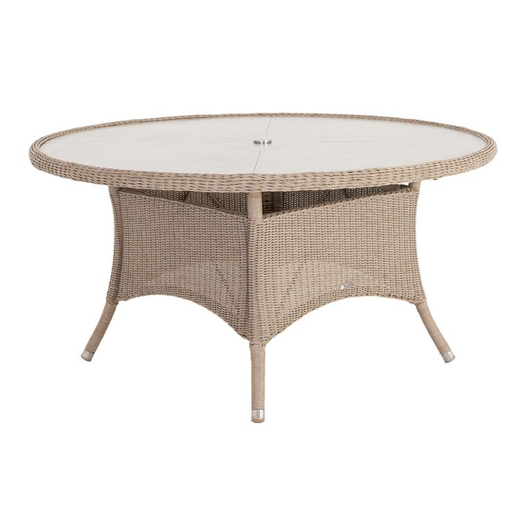 Hazelmere Round Dining Table - 4 Seater - 60cm - Garden - Natural Weave