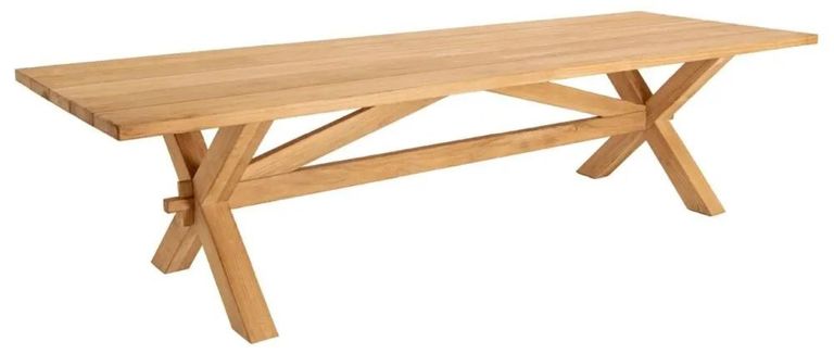 Plank Dining Table - 12 Seater - 300cm - Garden - Teak