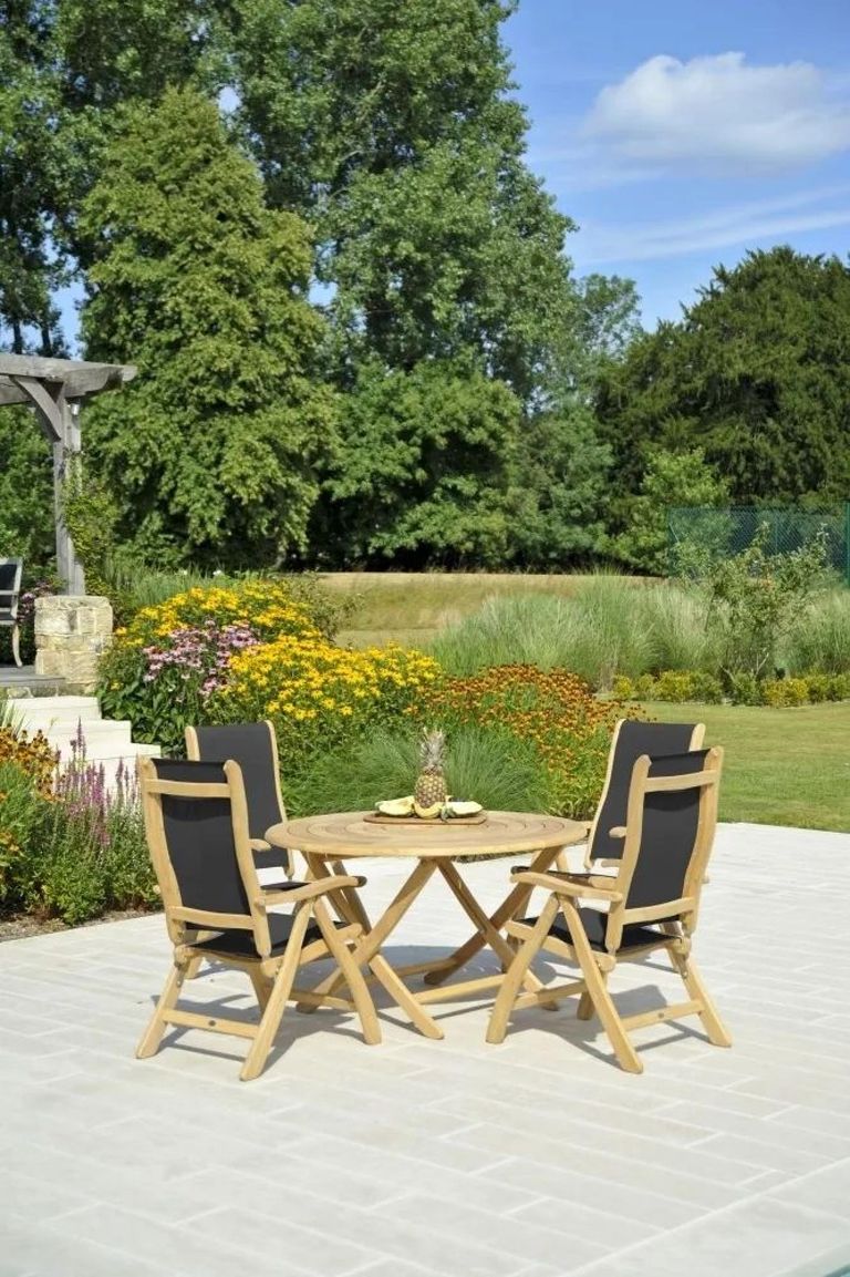 Roble Garden Bengal Folding Dining Table - 4 Seater - 130cm