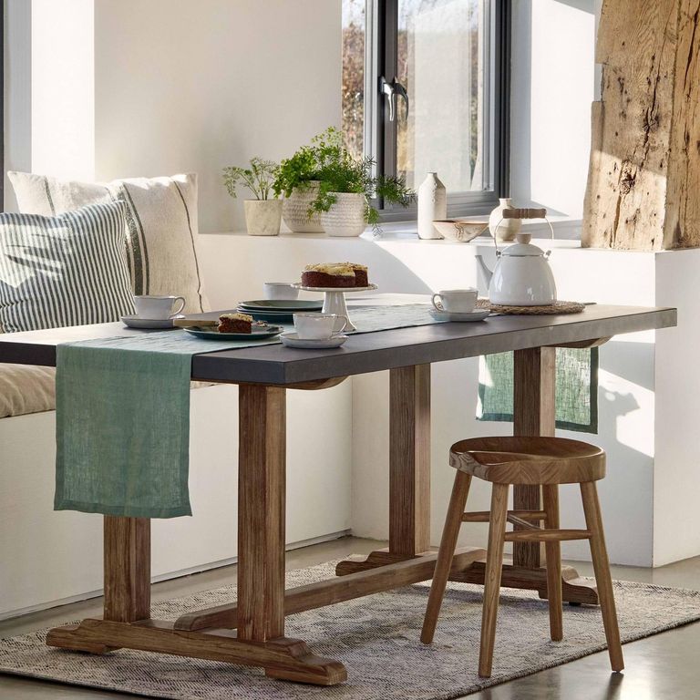 Burcot Outdoor Dining Table Small Slate Grey