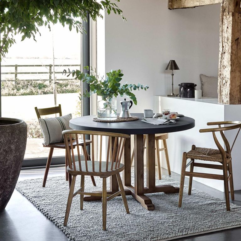 Burcot Outdoor Round Dining Table Medium Slate Grey