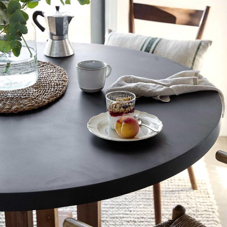 Burcot Outdoor Round Dining Table Medium Slate Grey