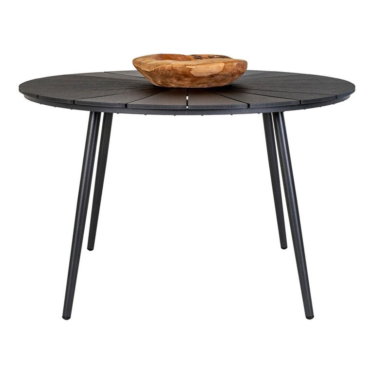 Clearance - Atlanta Black Wood 4 Seater Round Garden Dining Table - FSS16337