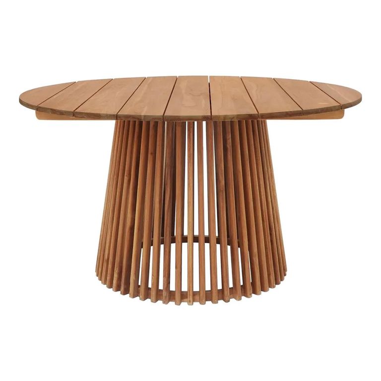 Lorca Garden Dining Table - 4 Seater - Round - Slatted Base - Teak Wood - 120cm