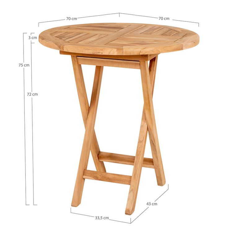 Oviedo Bar Table - Round - Teak Wood