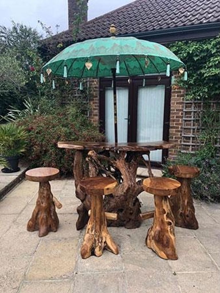 Teak Root Slab Bar Table - Large