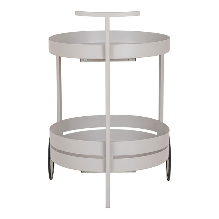 Beja Bar Trolley - Round - Grey - Metal