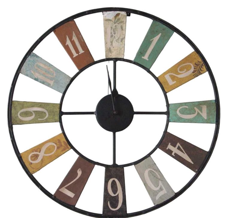 Archie Black Metal Skeleton Round Wall Clock