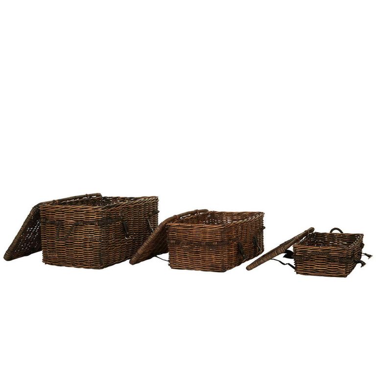 Argento Storage Basket - Set of 3 - Brown Rattan