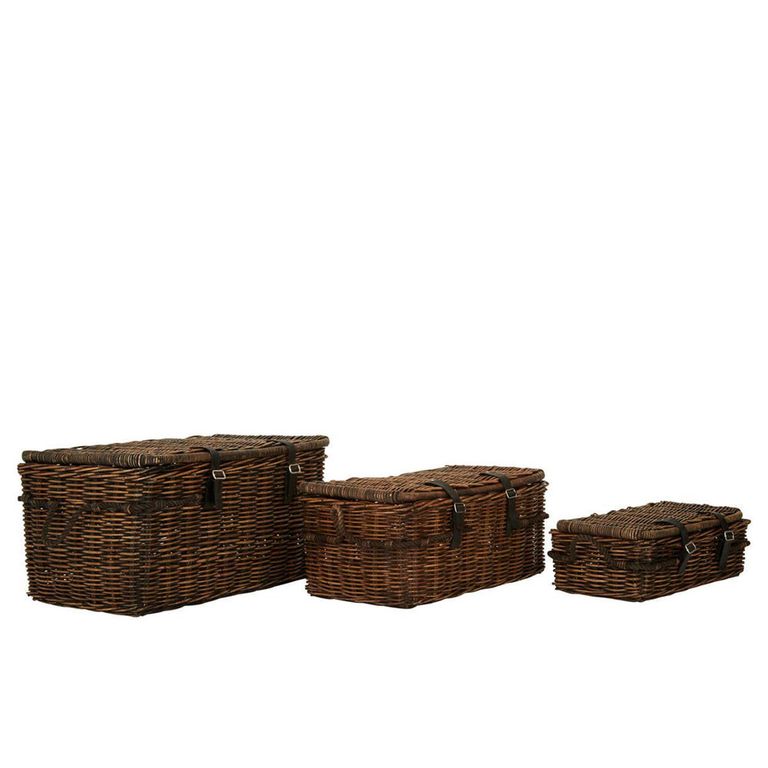 Argento Storage Basket - Set of 3 - Brown Rattan