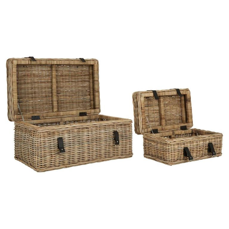 Argento Storage Basket - Set of 2 - Greywash Rattan