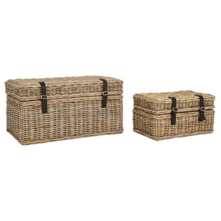 Argento Storage Basket - Set of 2 - Greywash Rattan