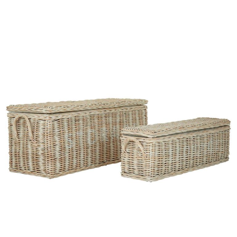 Argento Storage Basket - Set of 2 - Whitewash Rattan