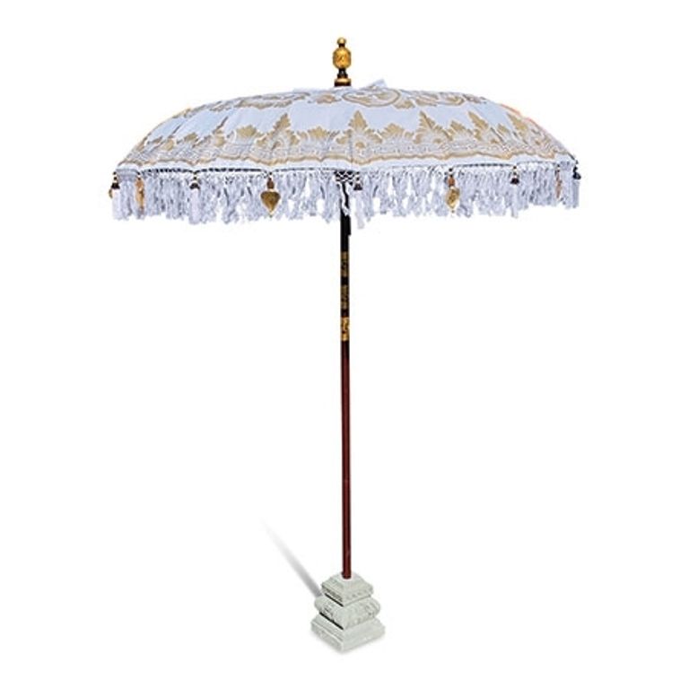 Bali Sun Parasol - Cloud White and Gold