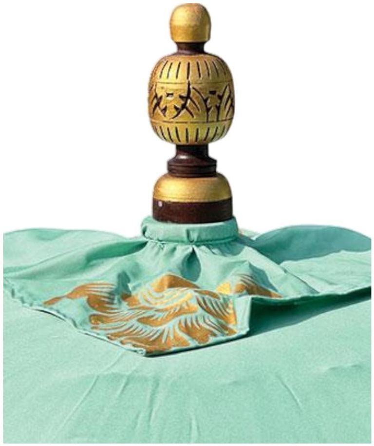 Bali Sun Parasol - Mint Green with Pink Candy Fringe