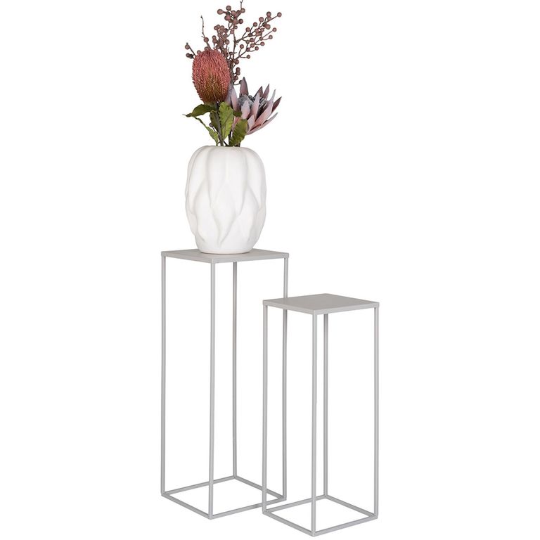 Beja Flower Stand - Set of 2 - Sand Metal