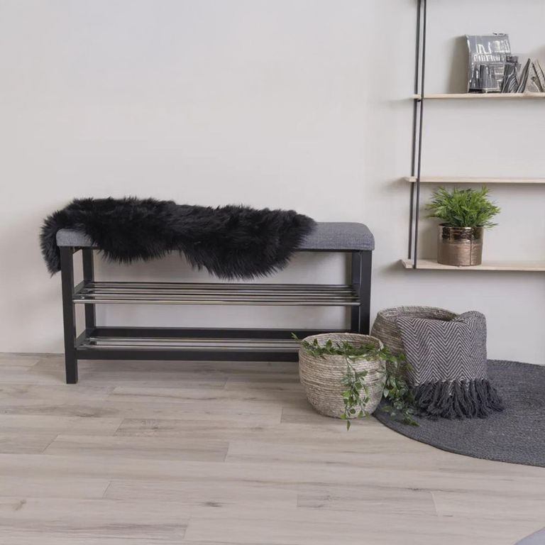 Throw - 50cm - Faux Lambskin - Black