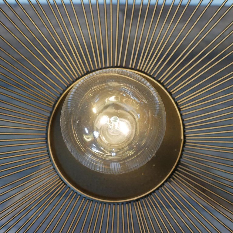 Black Cage Floor Lamp - with Wooden Legs