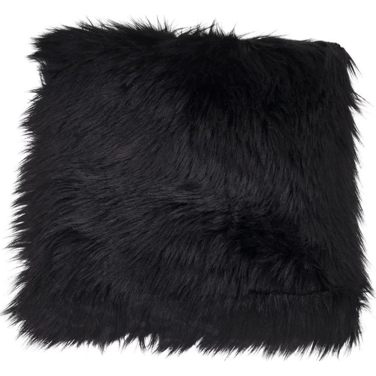 Seat Cushion - Faux Lambskin - Black