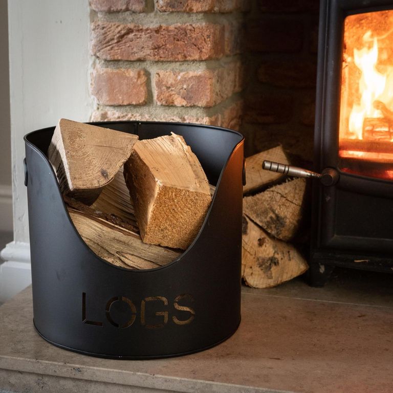 Black Logs Kindling Buckets and Matchstick Holder