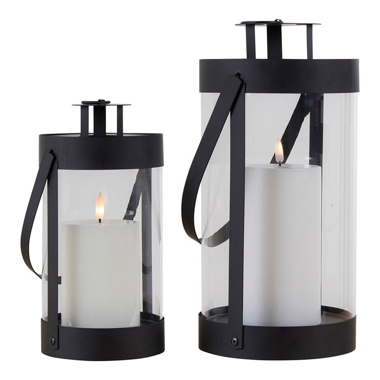 Bondi Lantern - Black Steel - Set of 2