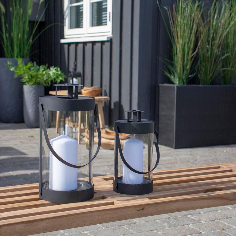 Bondi Lantern - Black Steel - Set of 2