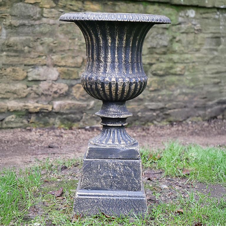 Garden Urn - Bronze - with Base - Metal