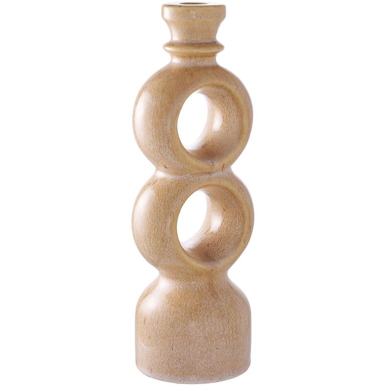 Candle Holder - Medium - Brown Ceramic