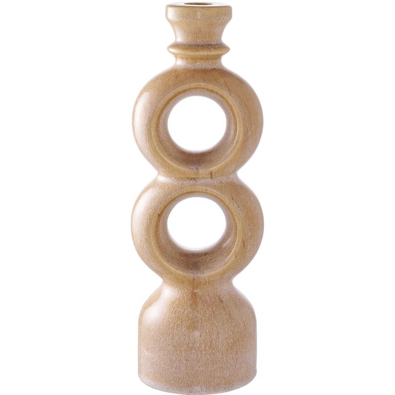 Candle Holder - Medium - Brown Ceramic