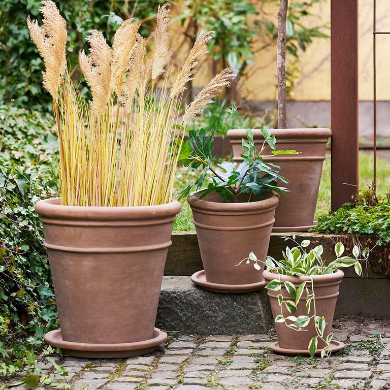 Saucer - Round Large - Set of 4 - Terracotta - Brown