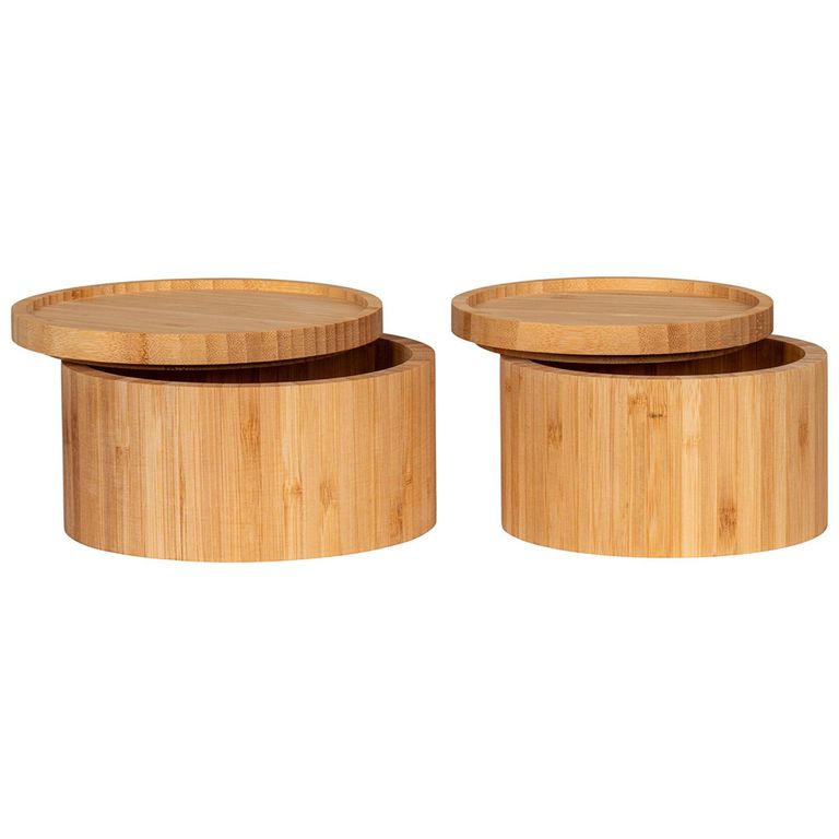 Chefalu Round Storage Box - Set of 2 - Bamboo - Natural