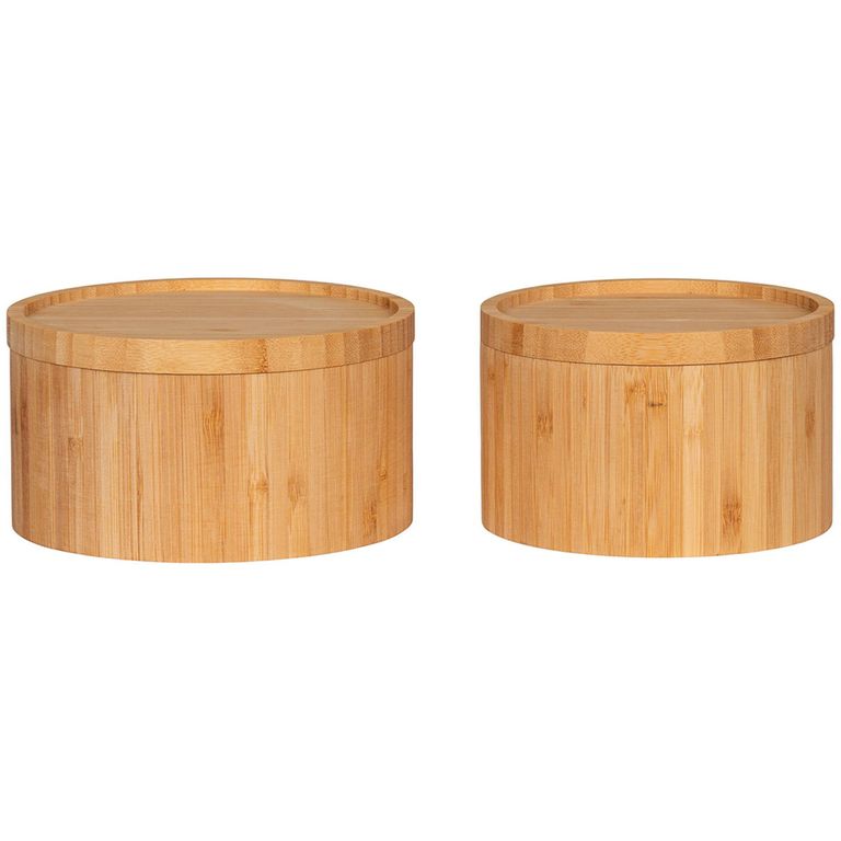 Chefalu Round Storage Box - Set of 2 - Bamboo - Natural