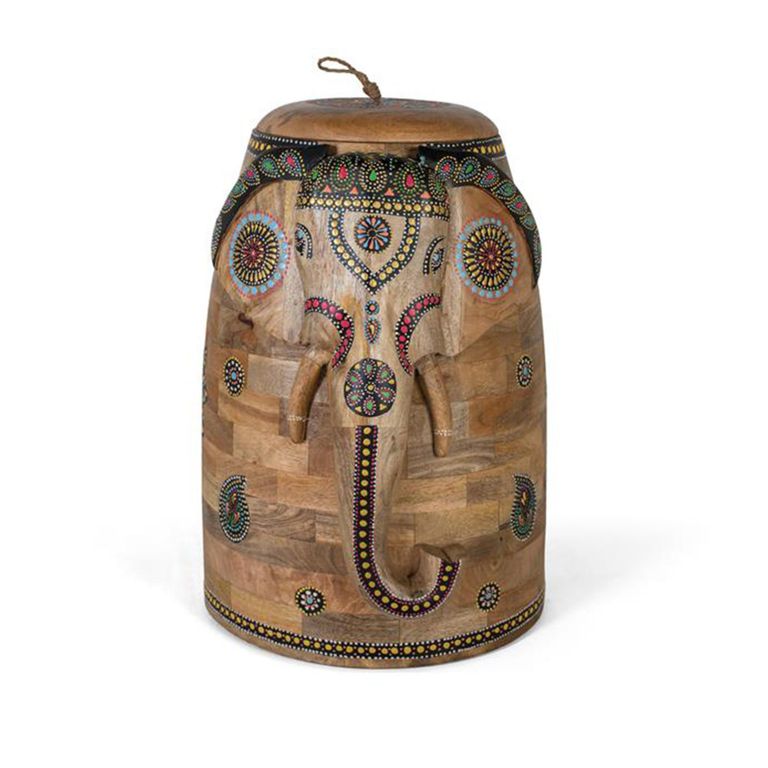 Chieti Vase - Mango Wood - Painted - Elephant Style