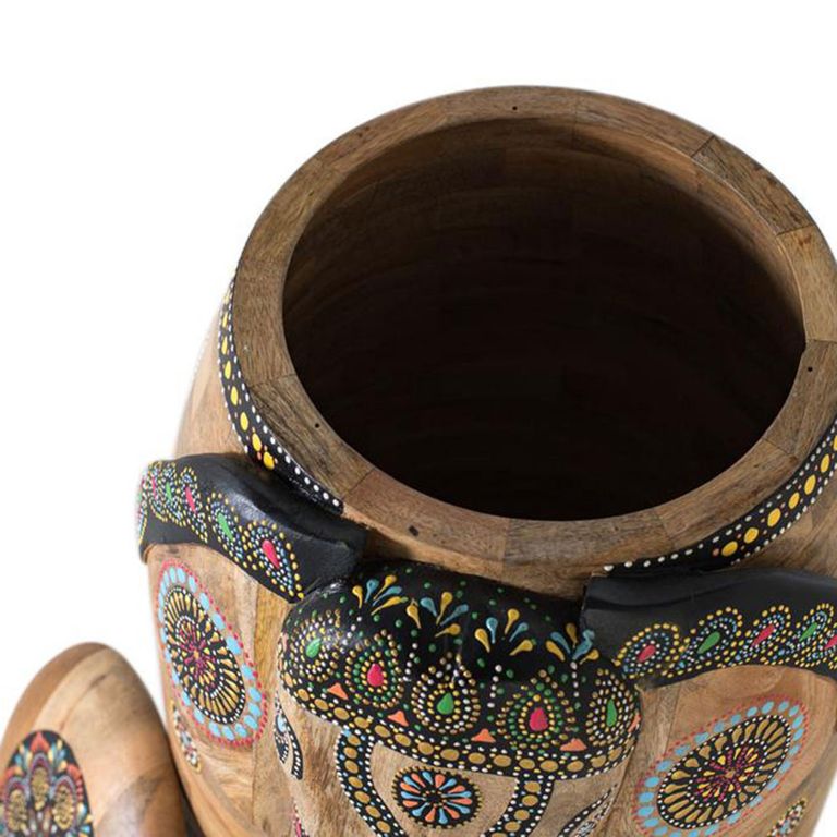 Chieti Vase - Mango Wood - Painted - Elephant Style