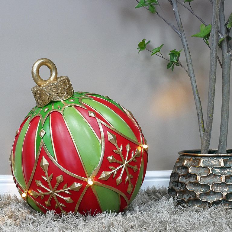 Christmas Bauble - Red and Green - Resin