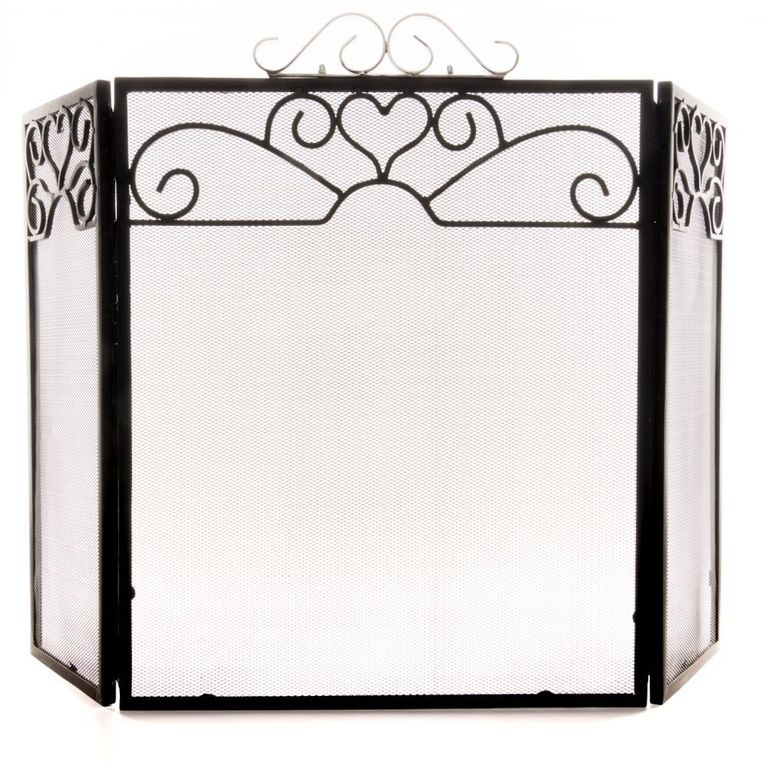 Chrome Topped Three Fold Fire Screen