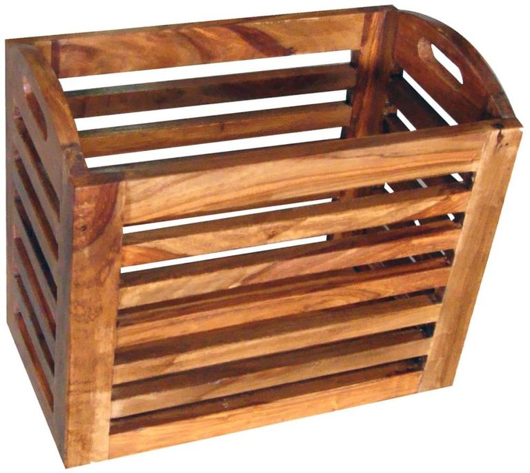 Cube Solid Sheesham Wood Basket