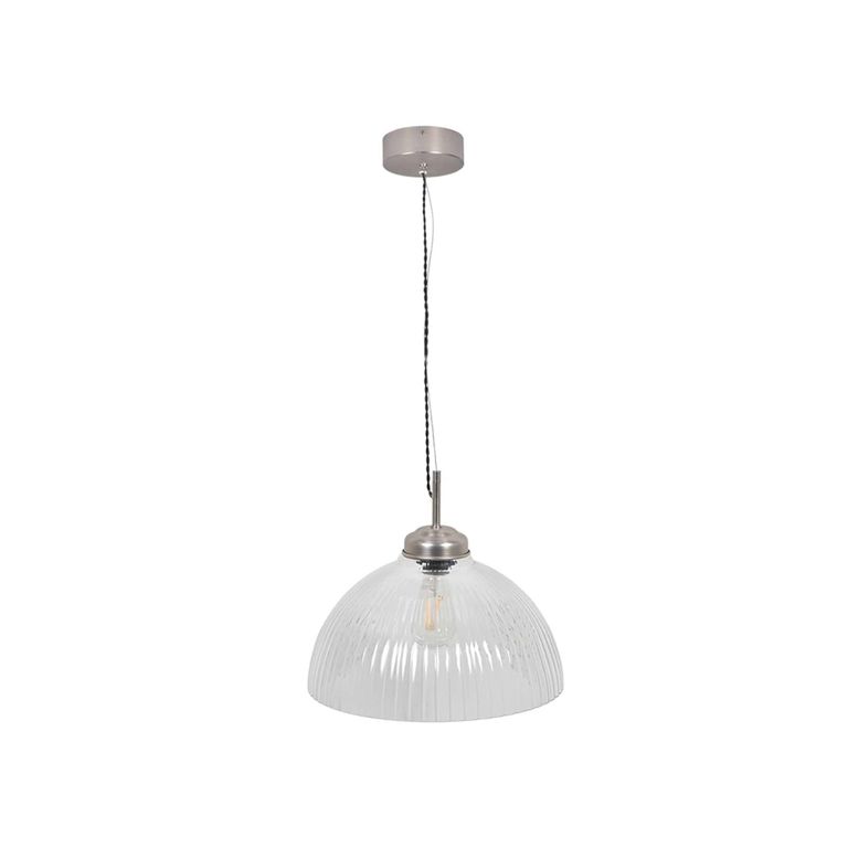 Fovant Glass Pendant Light Large Satin Nickel