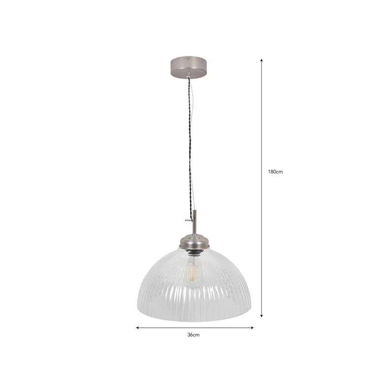 Fovant Glass Pendant Light Large Satin Nickel