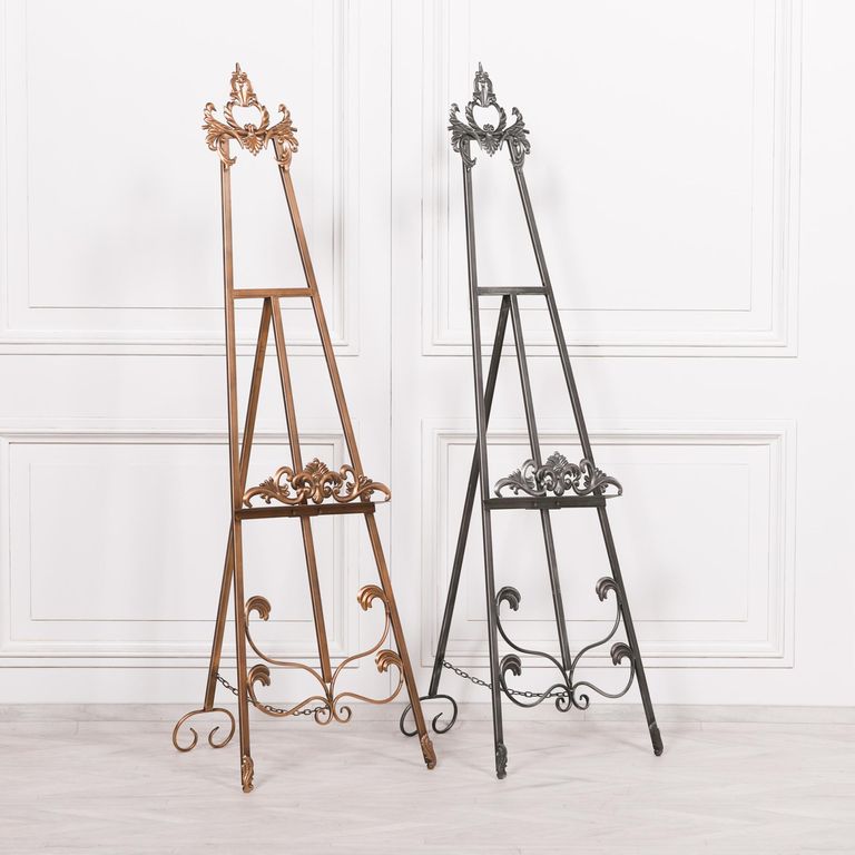 French Style Metal Easel - Antiqued Silver