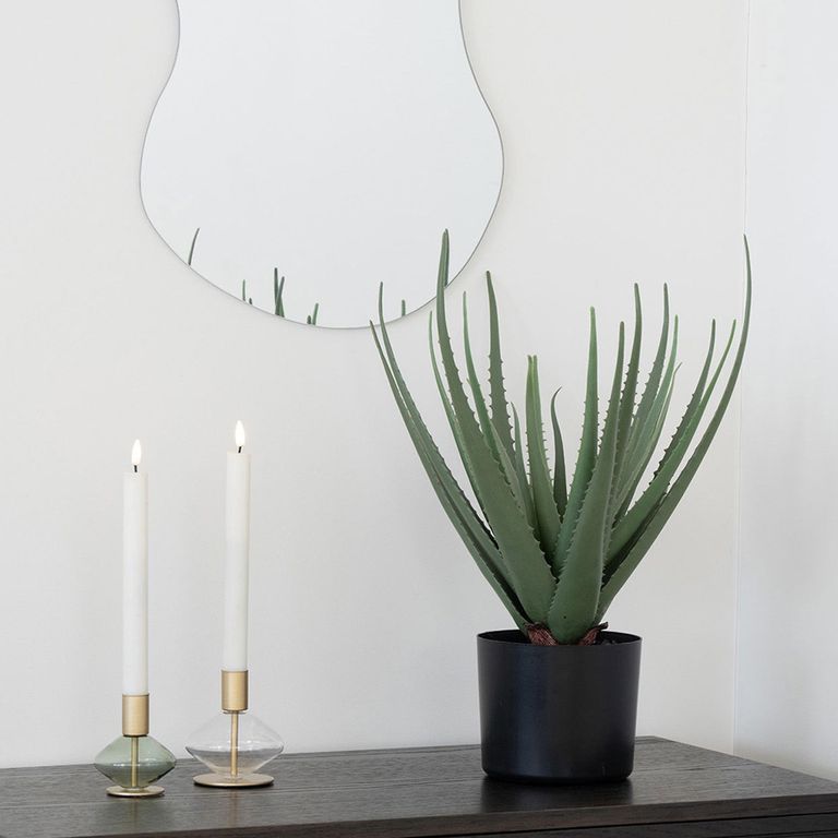 Candle Holder - Set of 2 - Glass and Metal