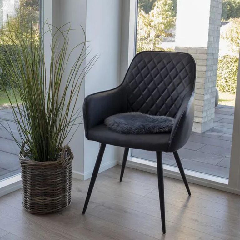 Round Seat Cushion - Lambskin - Grey