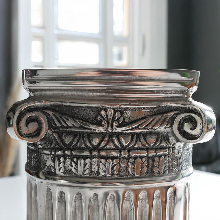 Grey Metal Ice Bucket/Planter - Set of 2