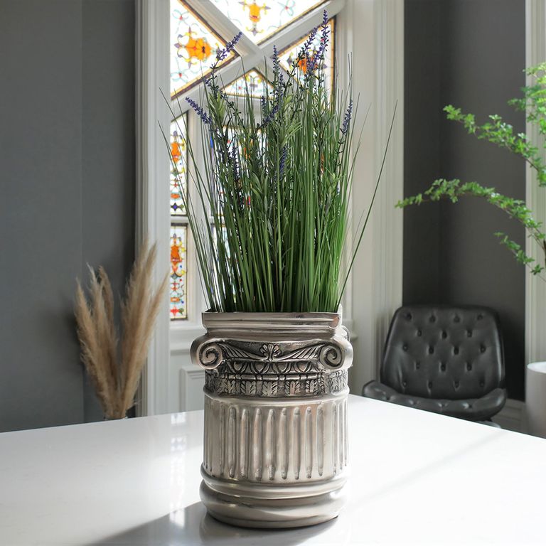 Grey Metal Ice Bucket/Planter - Set of 2