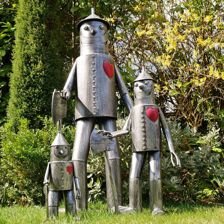 Medium Tin Man Statue - Set of 2 - Grey Metal