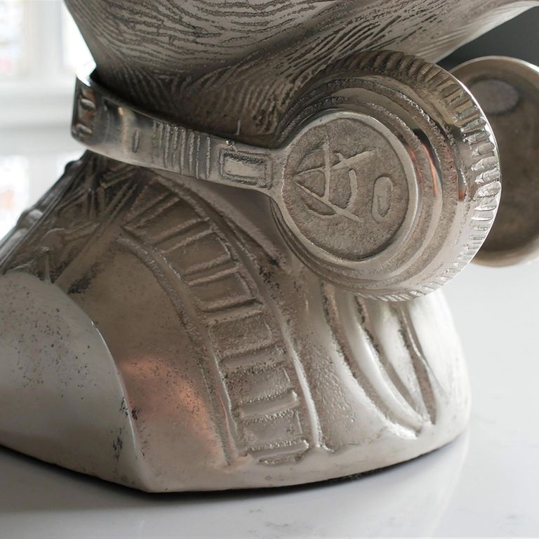 Grey Metal Monkey Head Wine Holder - Set of 2