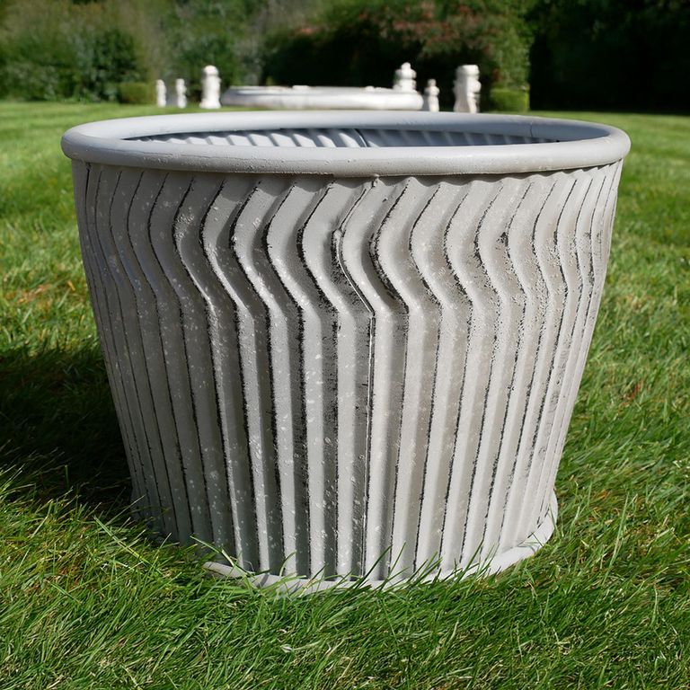 Garden Tub - Set of 2 - Grey Metal - Small