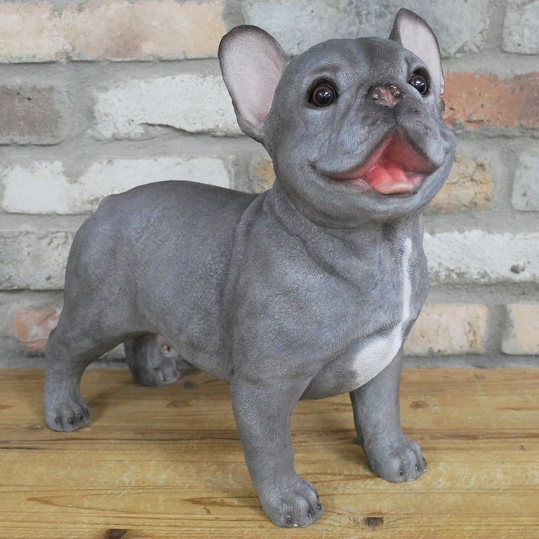 Grey Frenchie Statue - Set of 2 - Resin
