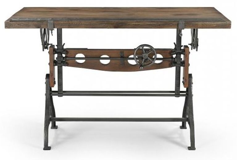 Gulmarg Adjustable Recylced Teak and Metal Drafting Table