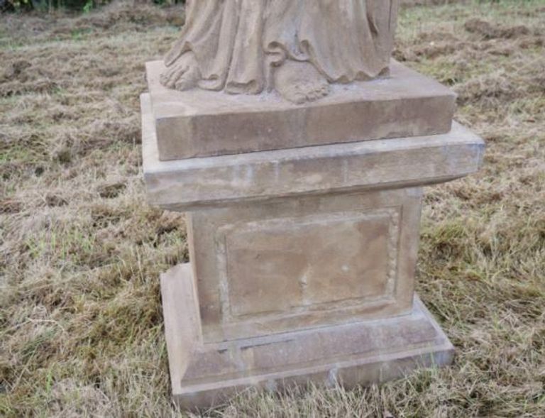 Statue - Hand Carved Stone Lady - with Sickle